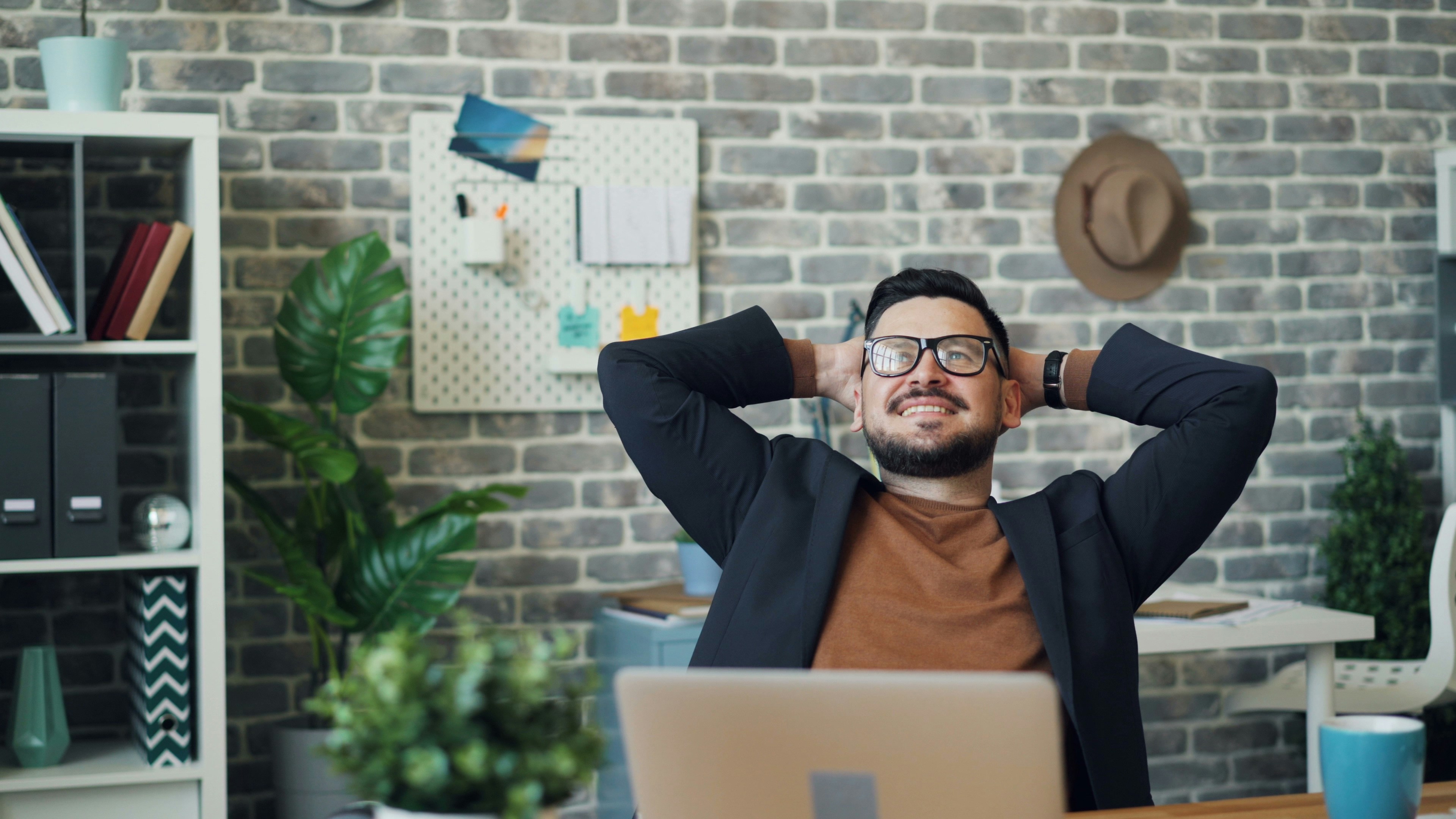 Confident professional in a calm focused state